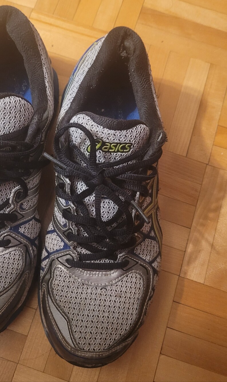 Asics Mend Gray, Blue & Yellow Lace-Up Sneakers